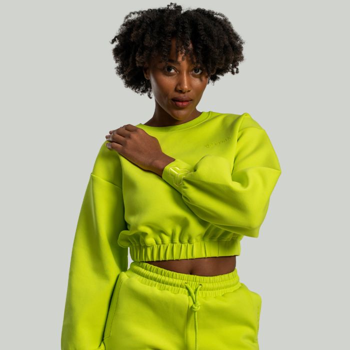 Women‘s Lunar Cropped Jumper Chartreuse - STRIX XXL