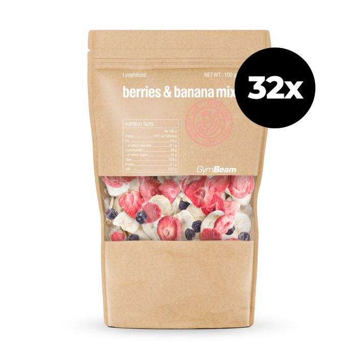Lyophilized berries and banana mix - GymBeam 100 g