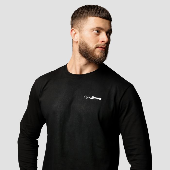 Men‘s Basic Long Sleeve T-Shirt Black - GymBeam XXXL