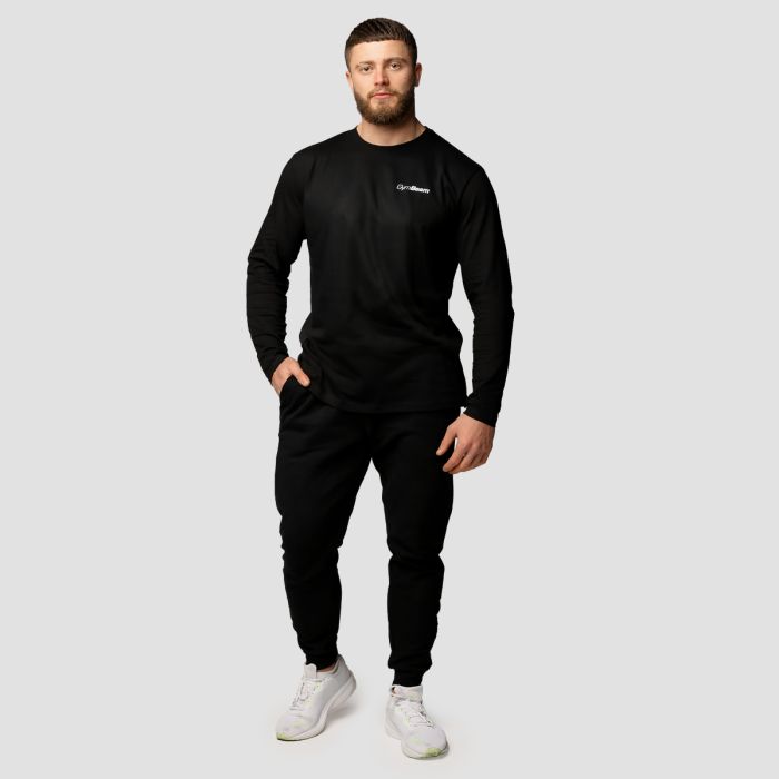 Men‘s Basic Long Sleeve T-Shirt Black - GymBeam XXXL