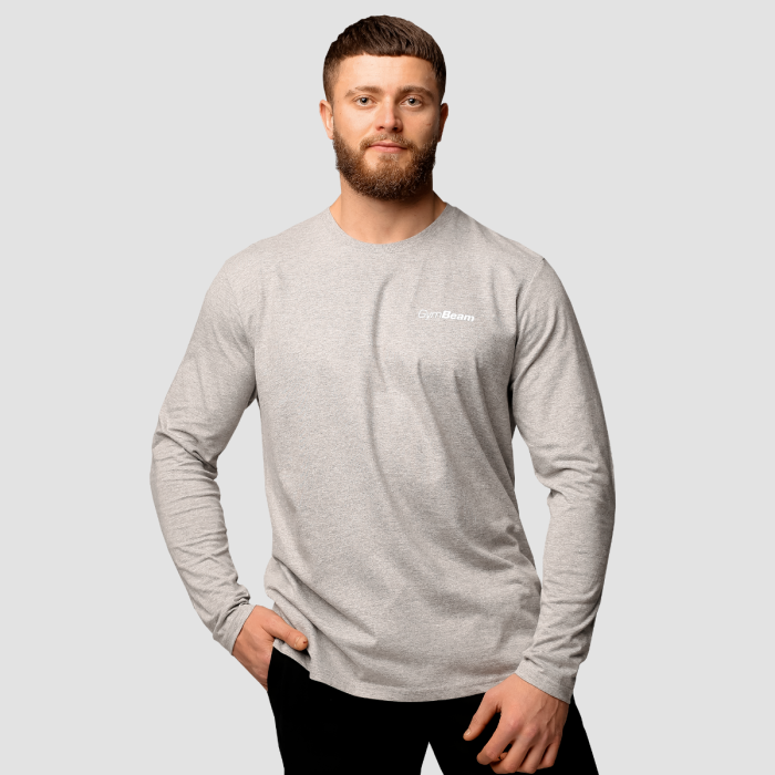 Men‘s Basic Long Sleeve T-Shirt Grey - GymBeam XXXL