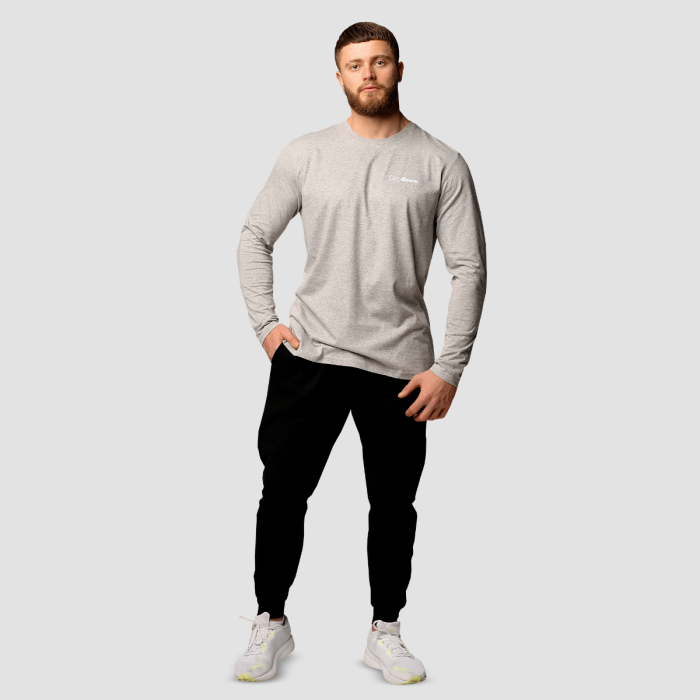 Men‘s Basic Long Sleeve T-Shirt Grey - GymBeam XXXL