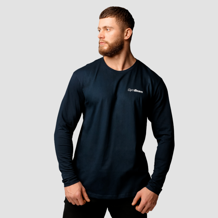 Men‘s Basic Long Sleeve T-Shirt Navy - GymBeam XXXL