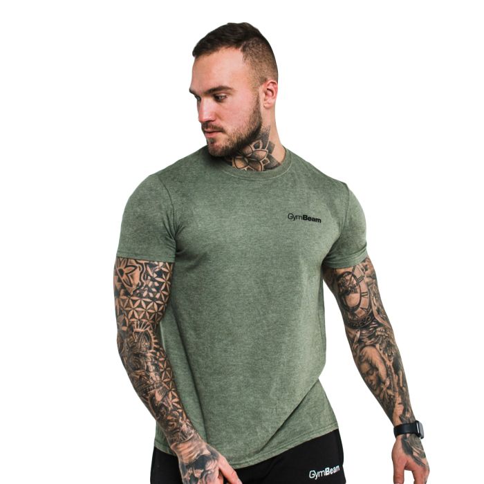 Tričko Basic Heather Military - GymBeam XXL