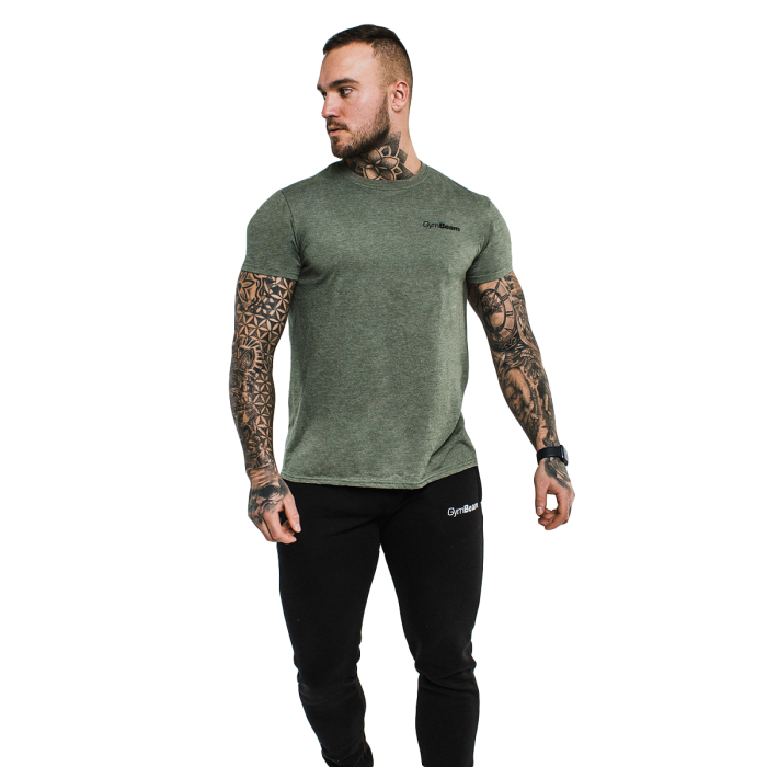 Tričko Basic Heather Military - GymBeam XXL