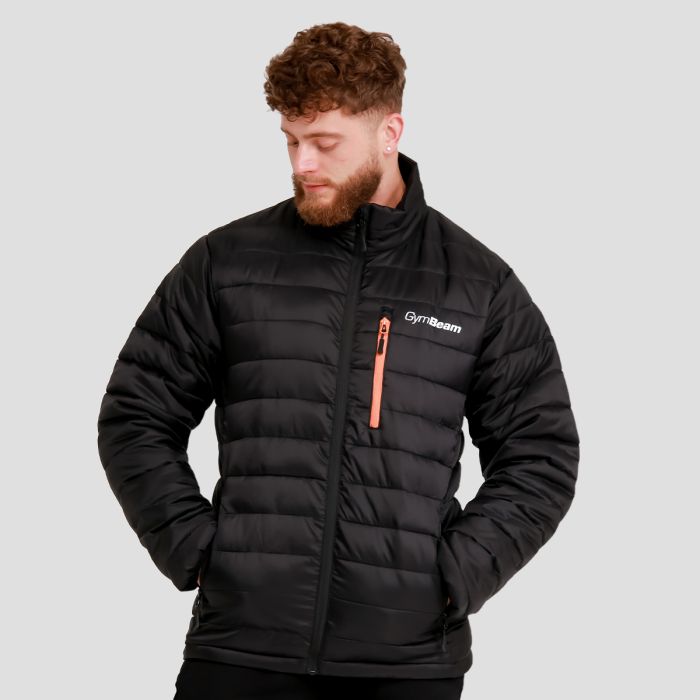 Men‘s Puffer Jacket Black/Orange - GymBeam XL