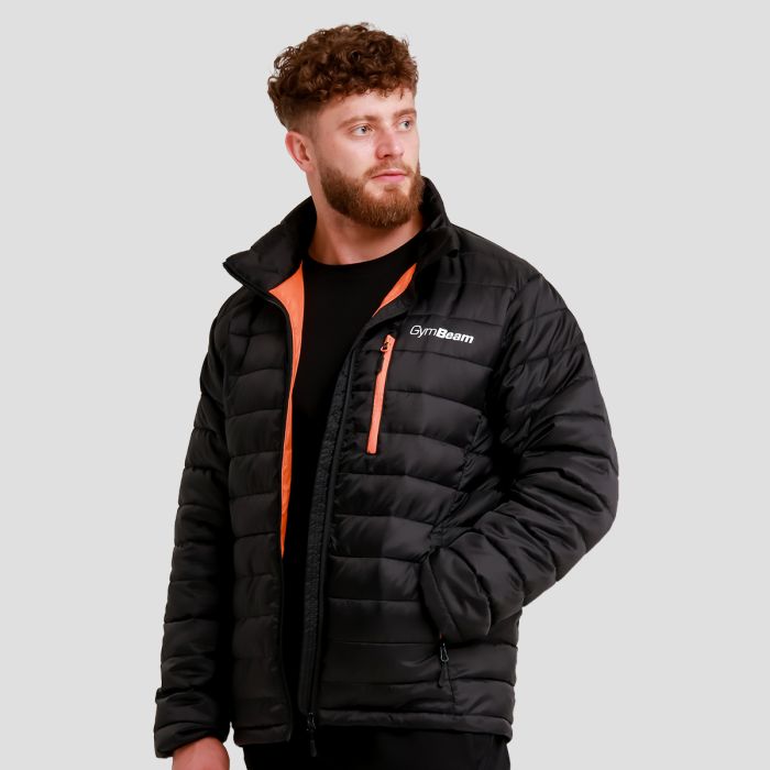 Men‘s Puffer Jacket Black/Orange - GymBeam XL