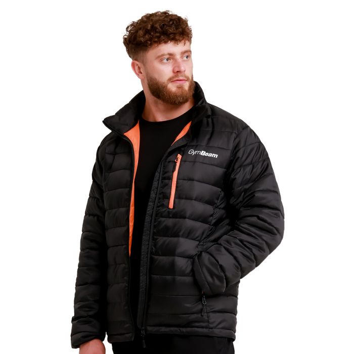 Men‘s Puffer Jacket Black/Orange - GymBeam XL