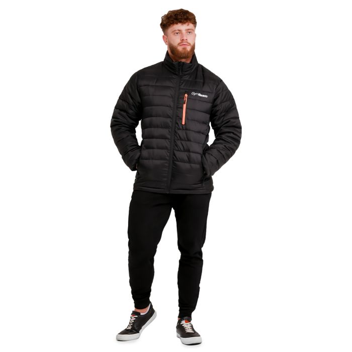 Men‘s Puffer Jacket Black/Orange - GymBeam XL