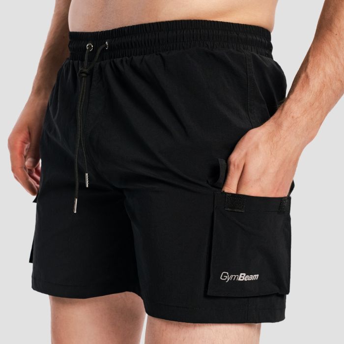 Men‘s Swim Cargo Shorts Black - GymBeam XXXL