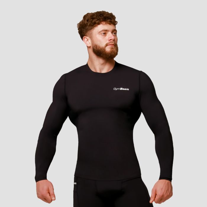 Mid Compression Long Sleeve T-shirt Black - GymBeam XXXL