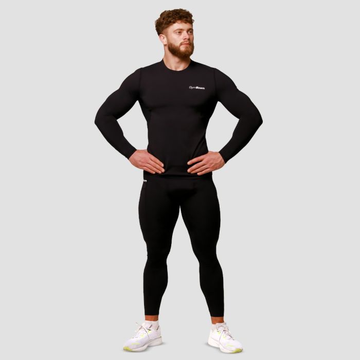 Mid Compression Long Sleeve T-shirt Black - GymBeam XXXL