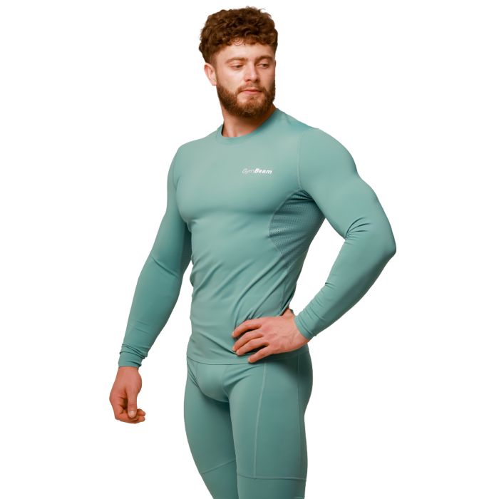 Mid Compression Long Sleeve T-shirt Blue - GymBeam XXXL