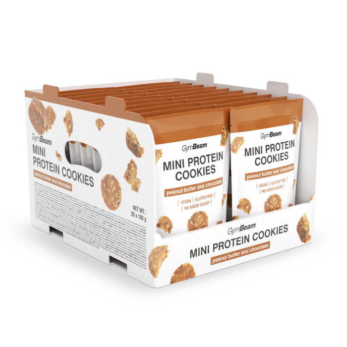 Mini Protein Cookies - GymBeam 20 x 100 g - peanut butter salted caramel