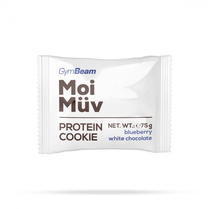 MoiMüv Protein Cookie - GymBeam lemon and white chocolate - 12 x 75 g