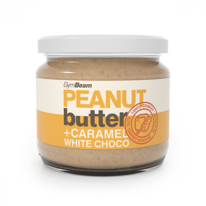 Peanut Butter with Caramel White Chocolate - GymBeam 8 x 340 g