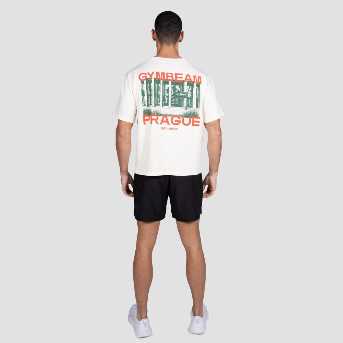 Prague T-shirt Cream - GymBeam XXL