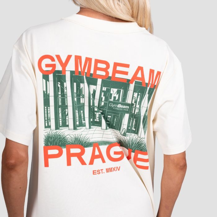 Prague T-shirt Cream - GymBeam XXL