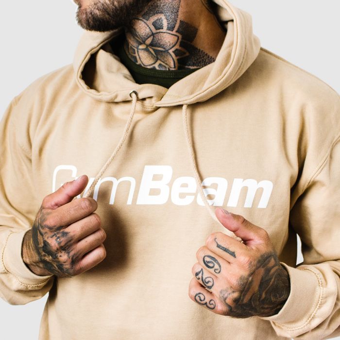 Men‘s PRO Hoodie Sand - GymBeam XXL - sand - white