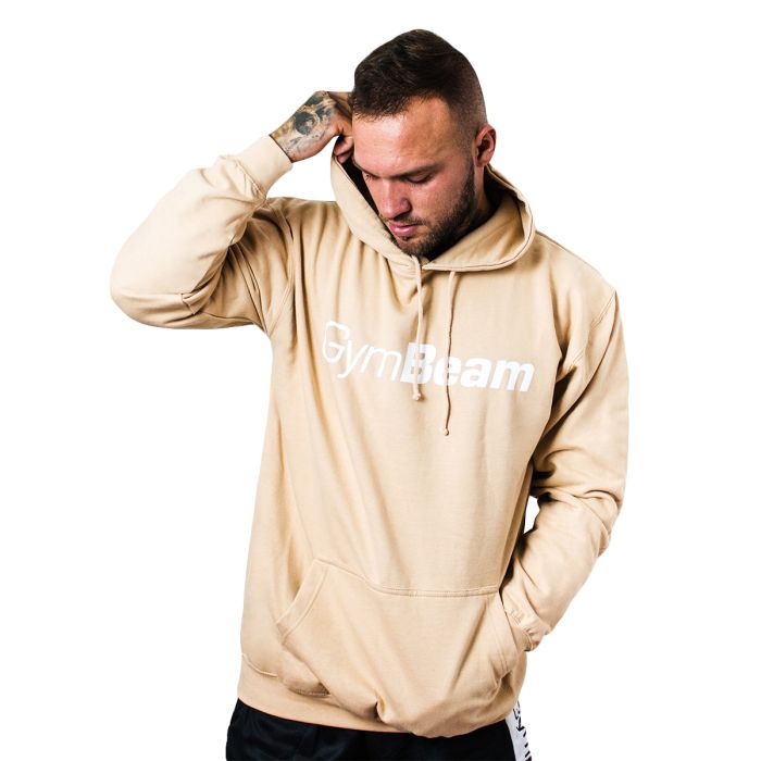 Men‘s PRO Hoodie Sand - GymBeam XXL - sand - white