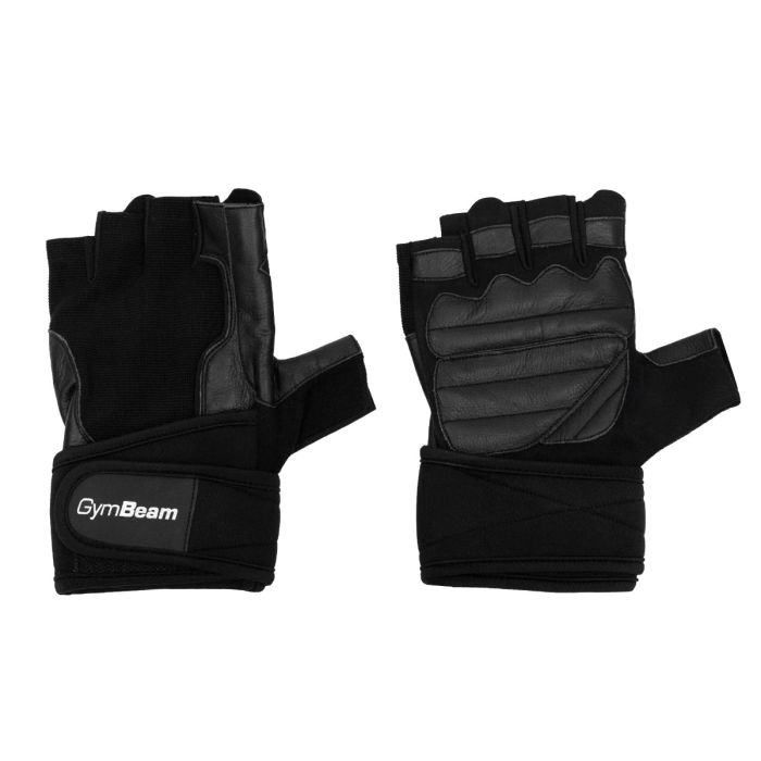 Pro WristWrap Fitness Gloves Black - GymBeam L