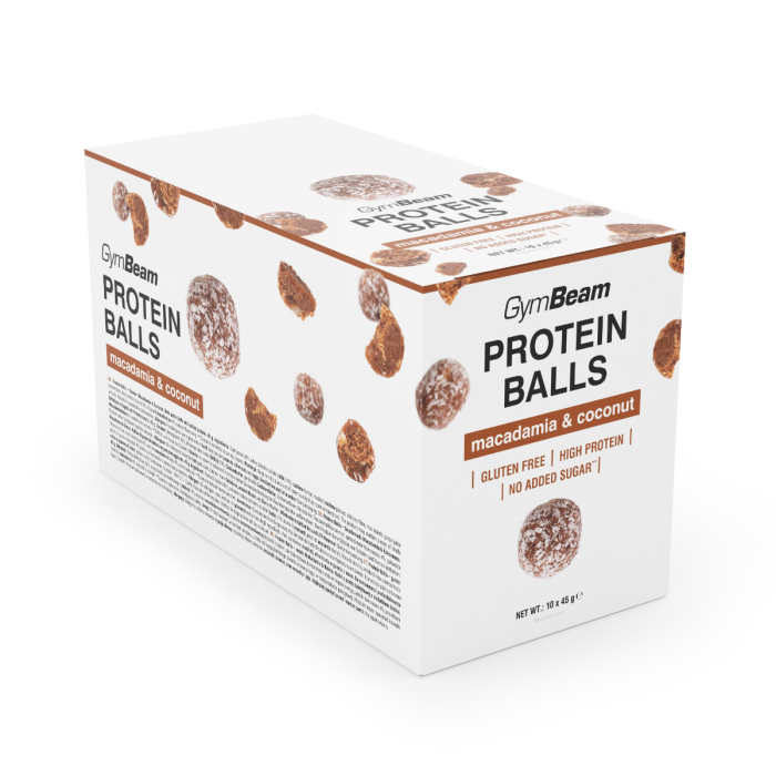 Protein Balls - GymBeam 10 x 45 g - macadamia & coconut