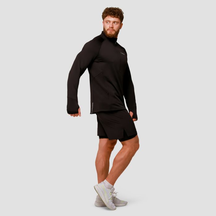 Pulse 1/2 Zip Running Sweatshirt Black - GymBeam XXL