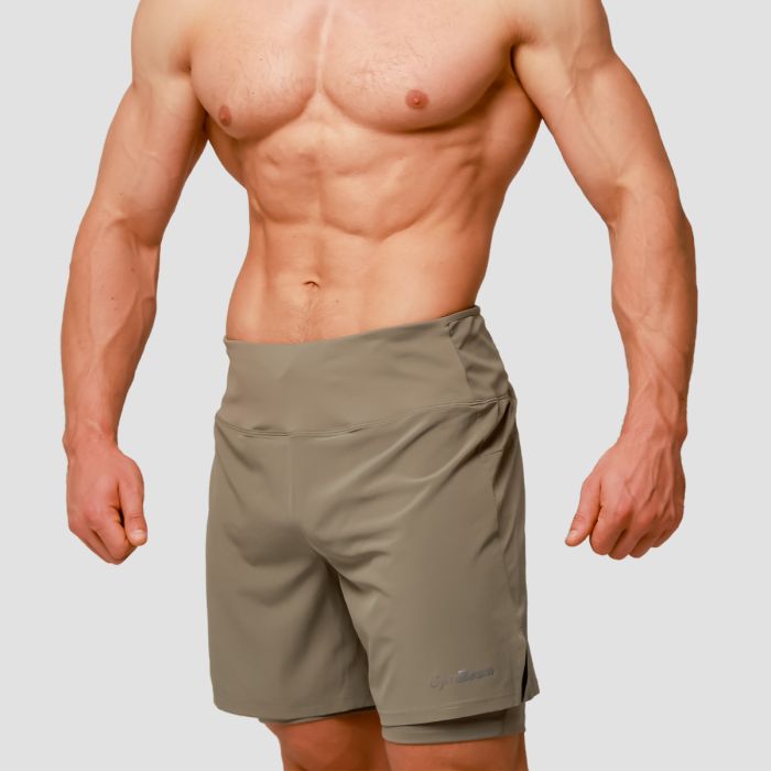 Pulse Running shorts 2in1 Vetiver - GymBeam XXL