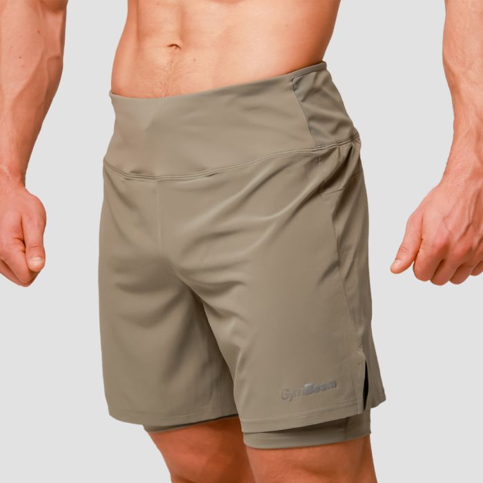Pulse Running shorts 2in1 Vetiver - GymBeam XXL