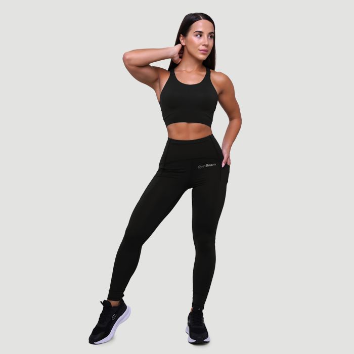 Pulse Running Sports Bra Black - GymBeam L