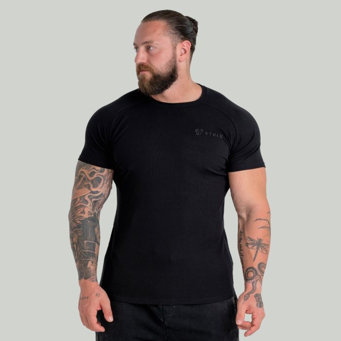 Ribbed Tee Black - STRIX XXL