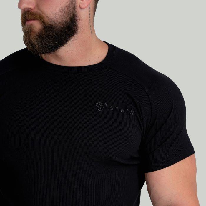 Ribbed Tee Black - STRIX XXL