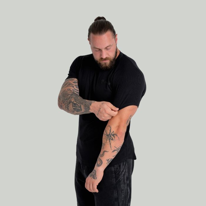 Ribbed Tee Black - STRIX XXL