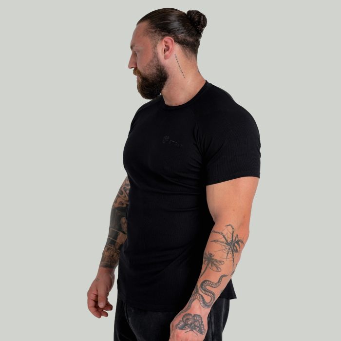 Ribbed Tee Black - STRIX XXL