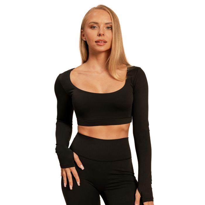 Women‘s Sense Crop Top Black - BeastPink L