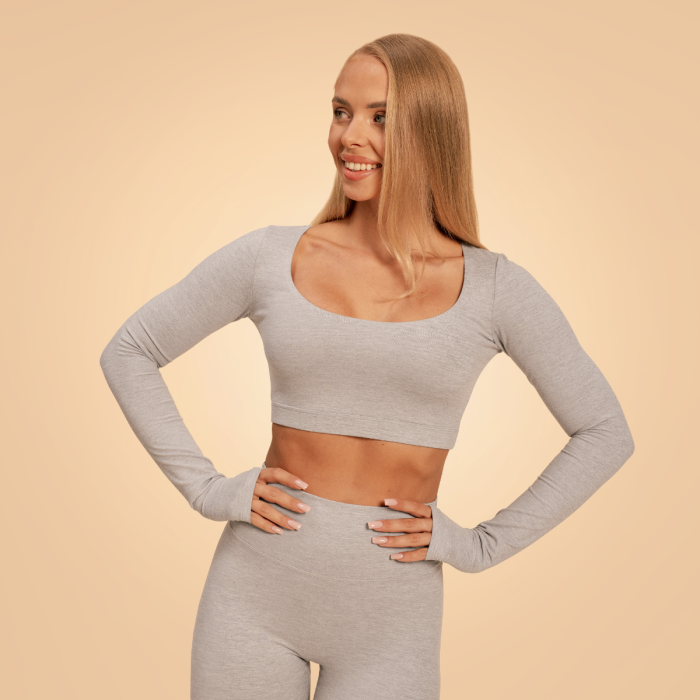Women‘s Sense Crop Top Grey - BeastPink L
