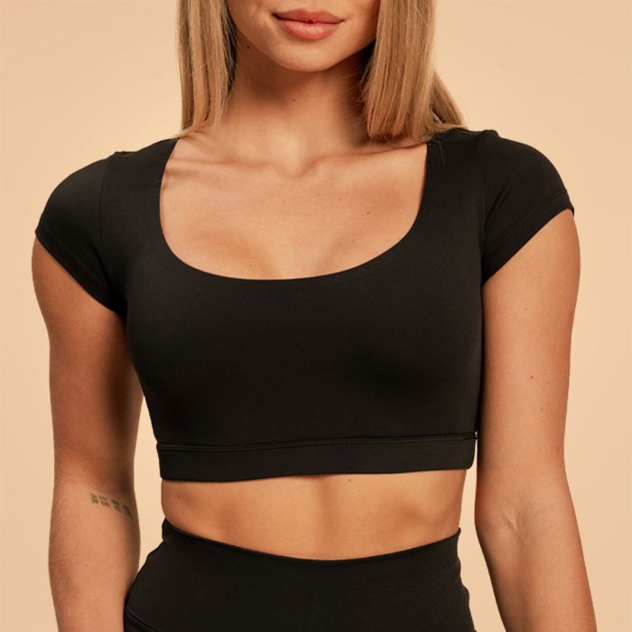 Women‘s Sense Cropped T-shirt Black - BeastPink L