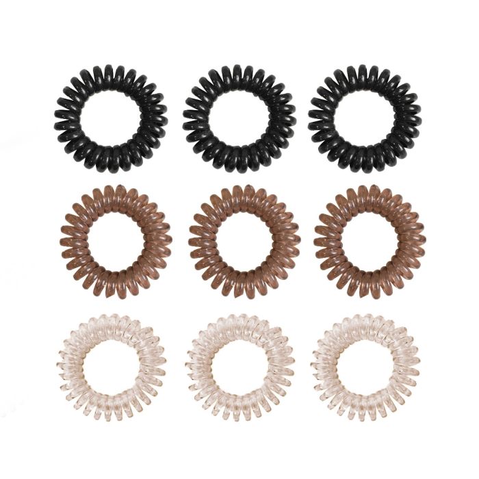 Set of spiral hair ties - BeastPink black