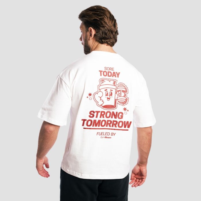 Shaker Boxy T-shirt White - GymBeam XXL