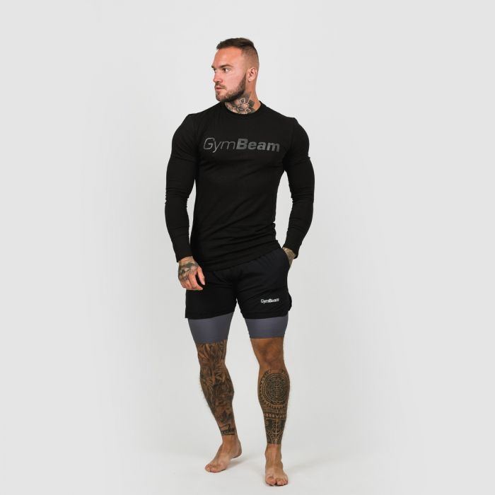 Men‘s 2in1 Shorts Black Grey - GymBeam XXL