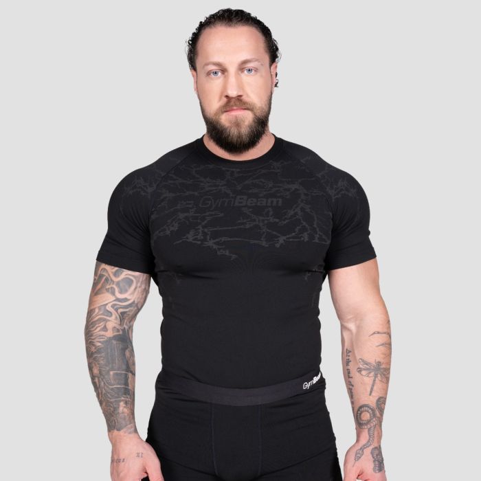 Static Seamless T-shirt Black - GymBeam XL