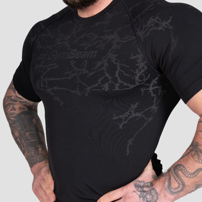 Static Seamless T-shirt Black - GymBeam XL