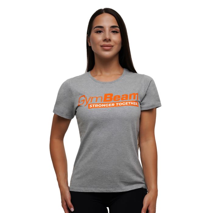 Women‘s Stronger Together T-shirt Grey - GymBeam XL