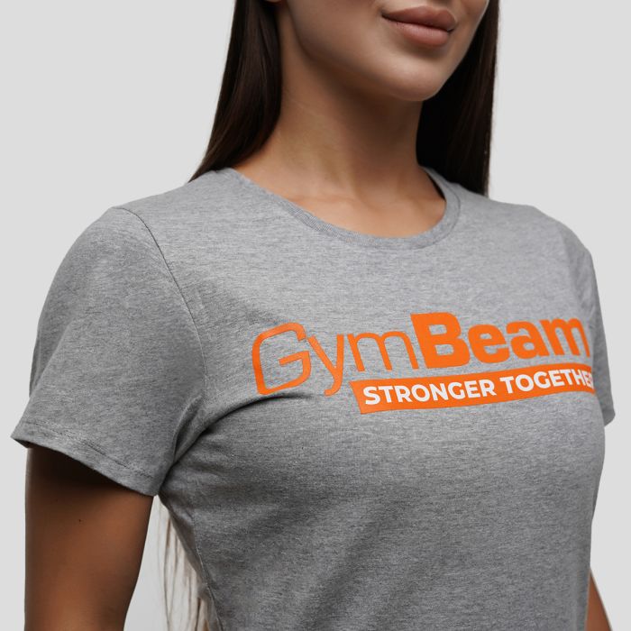 Women‘s Stronger Together T-shirt Grey - GymBeam XL