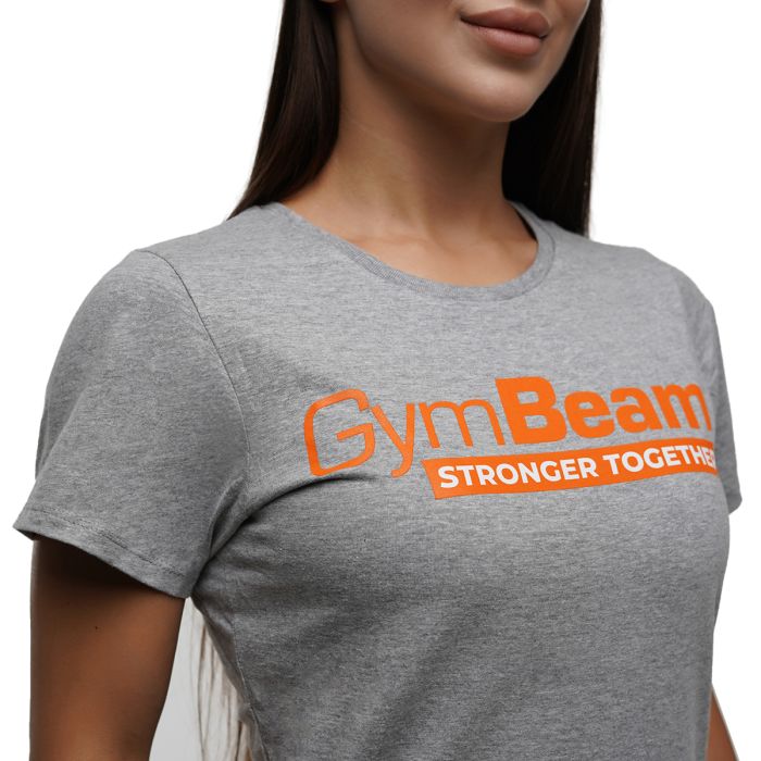 Women‘s Stronger Together T-shirt Grey - GymBeam XL