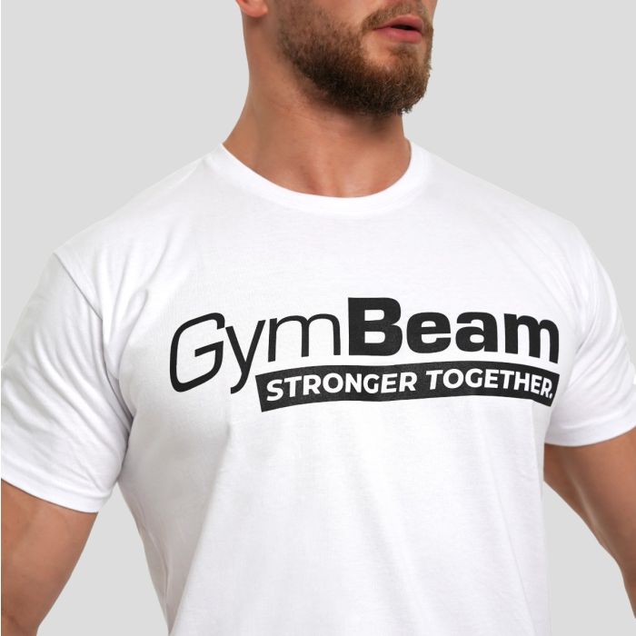 Stronger Together T-shirt White - GymBeam XXXL