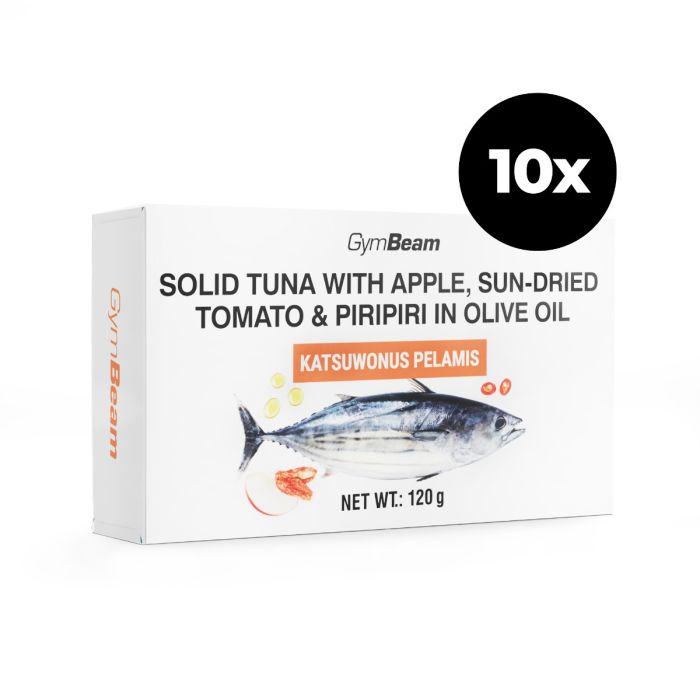 Tuna in Olive Oil with Apple, Sun-Dried Tomato & Piripiri - GymBeam 10 x 120 g
