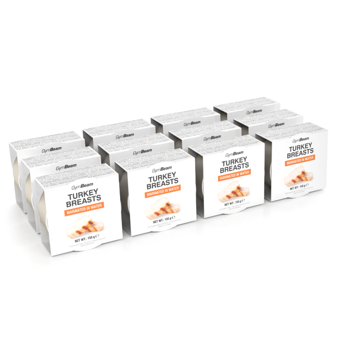 Turkey breasts marinated in water - GymBeam 12 x 155 g