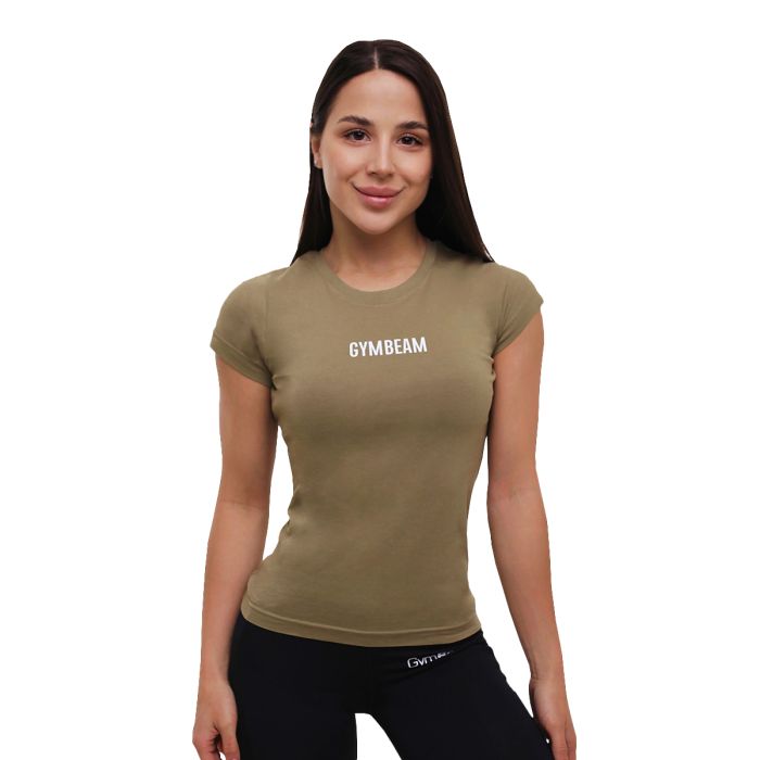 Women‘s T-shirt FIT Olive - GymBeam XXL