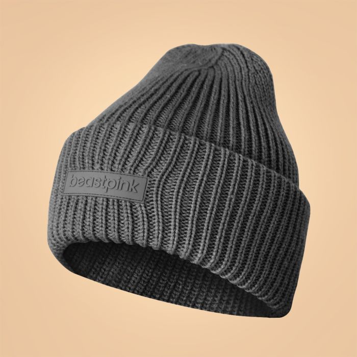 Winter Beanie Silver Black - BeastPink universal
